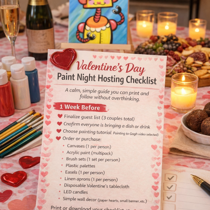Valentine’s Day Paint Night Hosting&nbsp;Checklist